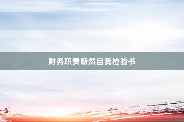 财务职责断然自我检验书